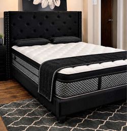 NEW QUEEN SIZE BED WITH 13 INCH PILLOW TOP MATTRESS, INCLUDING FREE DELIVERY ORDER HERE PAY UPON ARRIVAL