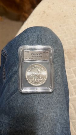 2022 South Africa 1 oz Silver Krugerrand ICG MS67