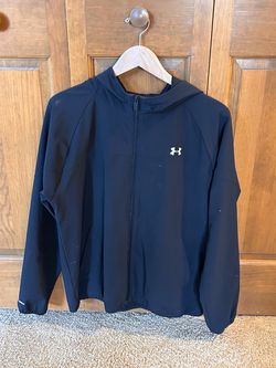 Under Armour Black Hooded Jacket Full Zip Long Sleeve Mens XL