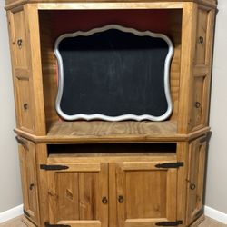 Rustic Oak Corner Entertainment Center