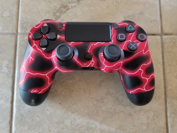 PS4 Controller - Red Lightning - Playstation 4 Joystick - PS3 - Playstation 3 - Wireless - Bluetooth