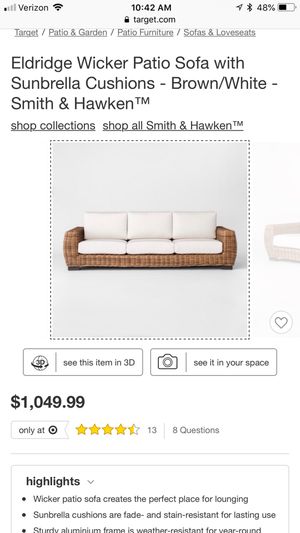 Eldridge Wicker Patio Sofa With Sunbrella Cushions For In Lakewood Ca Offerup