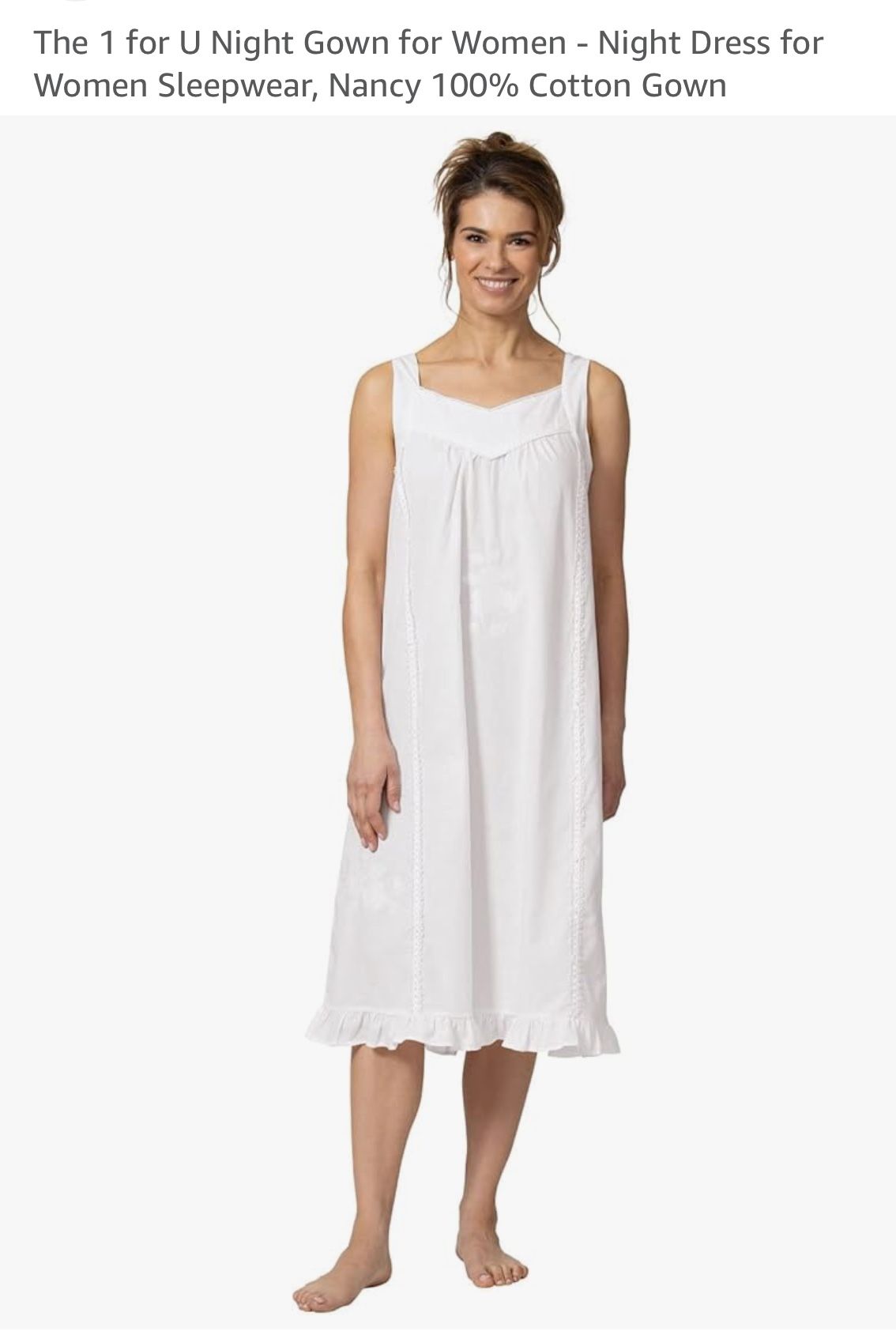 The 1 for you Elegant White Sleeveless Nightgown