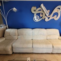 Leather White Sectional Sofa With Bed