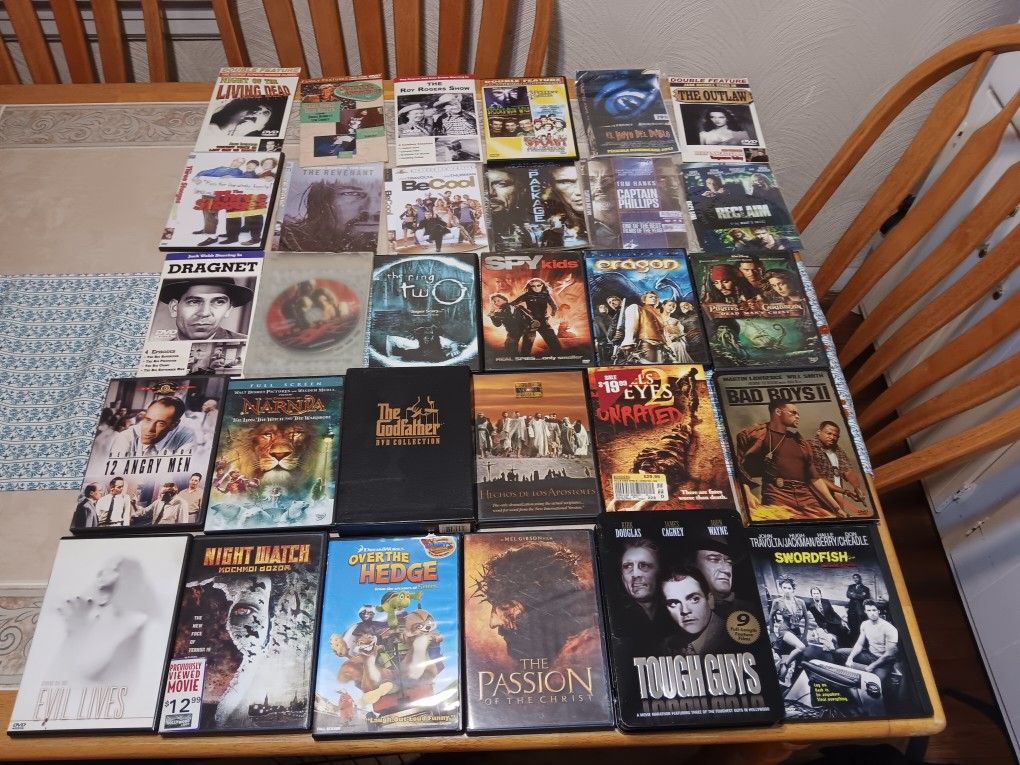 Various Dvds And 1 Vhs Set