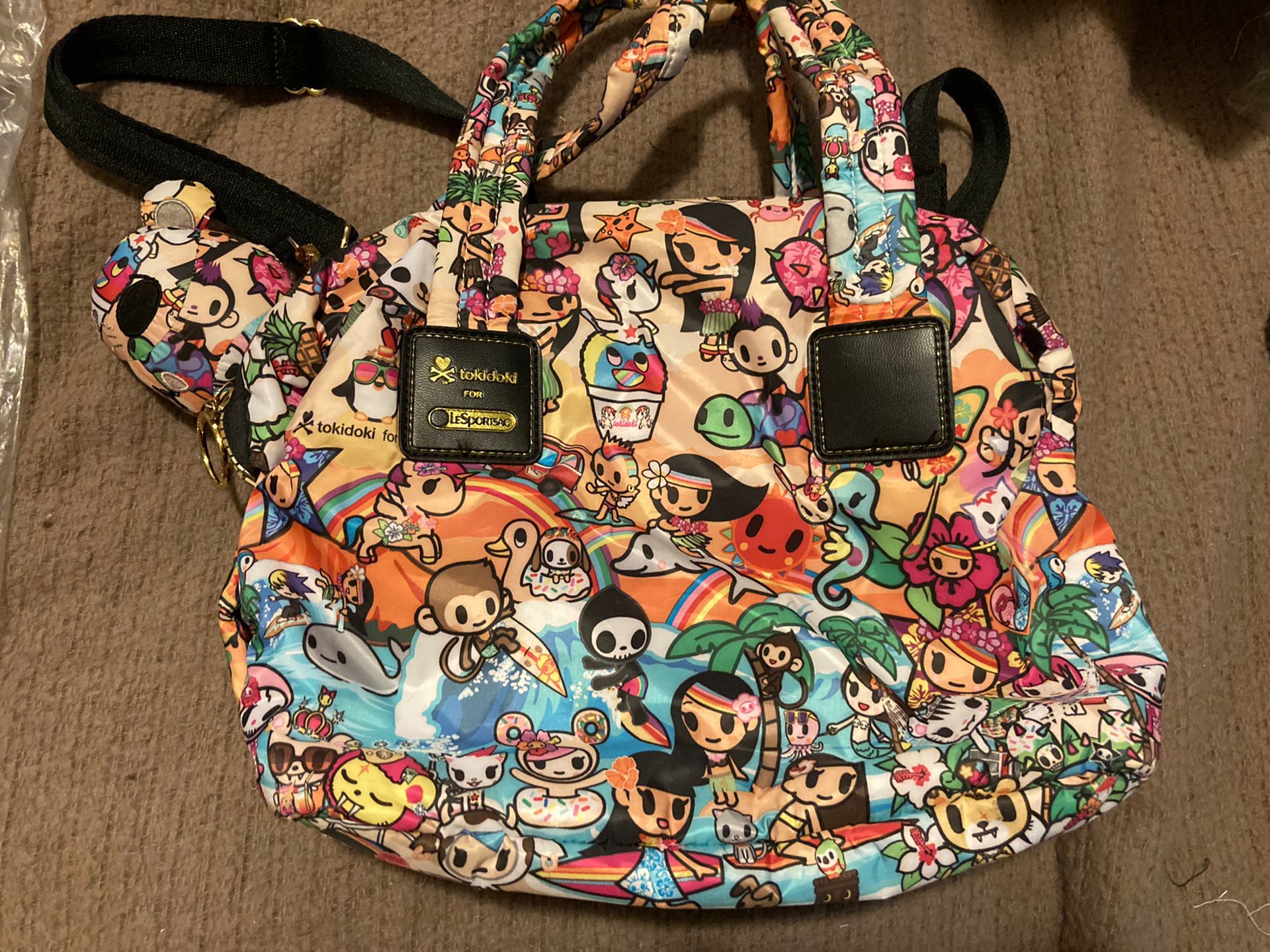 FIRST EDITION Tokidoki x LeSportsac Black Tote Bag w/Sandy Cactus & Tulip  Print for Sale in Gardena, CA - OfferUp