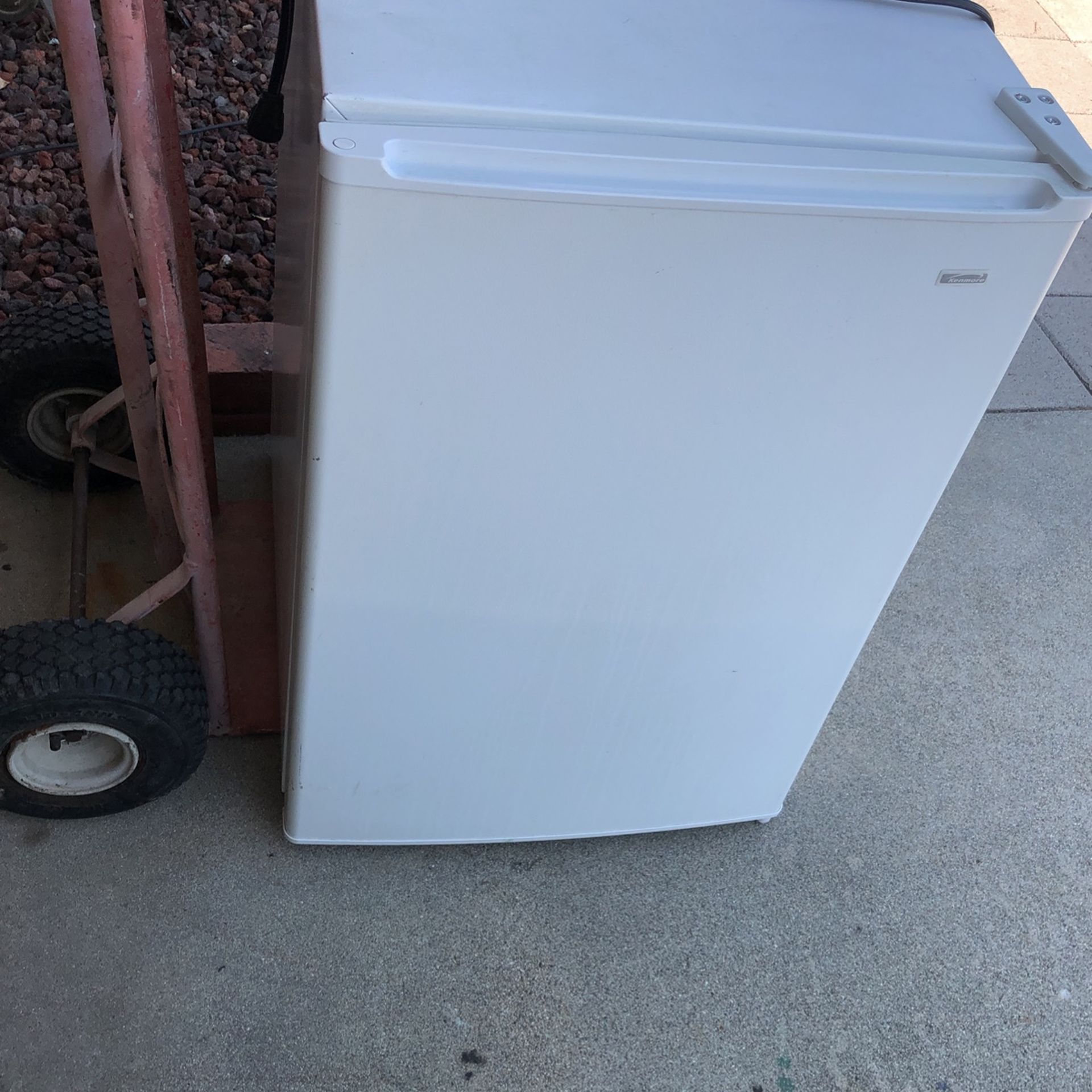 White Kenmore / Black SS SPT Compact Freezer/Black Haeir Refrigerator