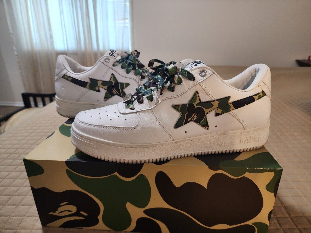 HOT Bape Sneakers Bape Sta 2021 Bape Sta White ABC Camo