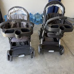 2 Double Strollers 