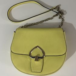 Kate Spade Yellow Leather Robyn Saddle Crossbody Bag