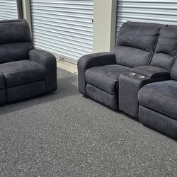 ⚡️loveseat manual recliner & loveseat with cup holder manual recliner (🛻DELIVER OPTION)