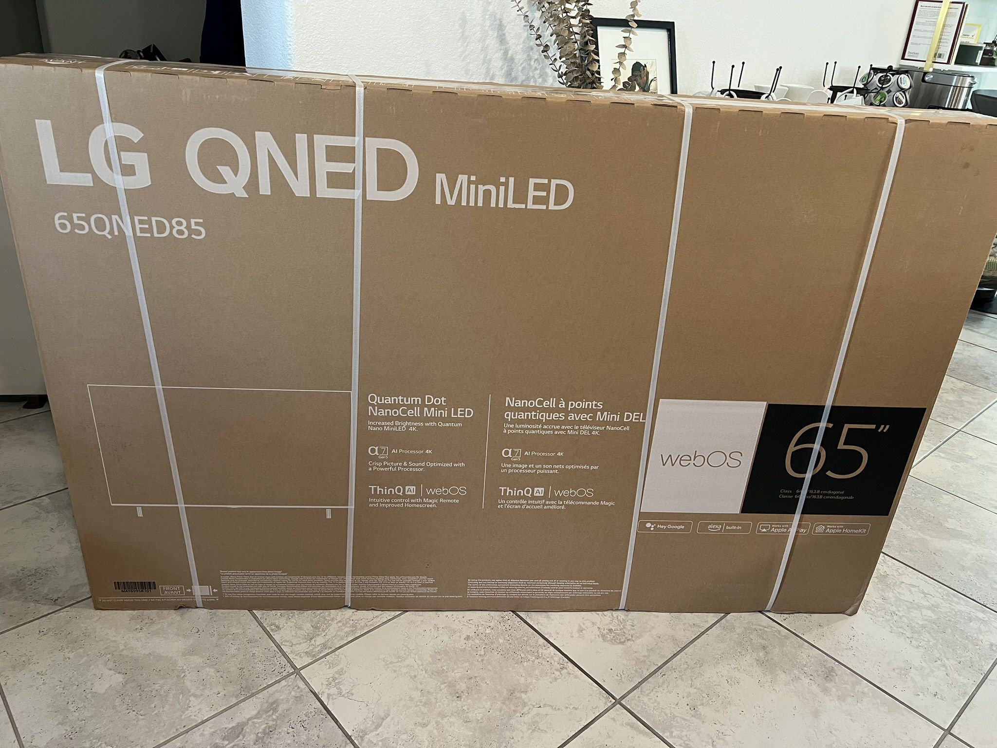 LG 65” QNED85 Mini LED TV, brand new sealed in box