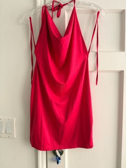 Red Cowl Neck Mini Dress