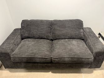Dark Grey Sofa Couch, 2 Seater / Loveseat
