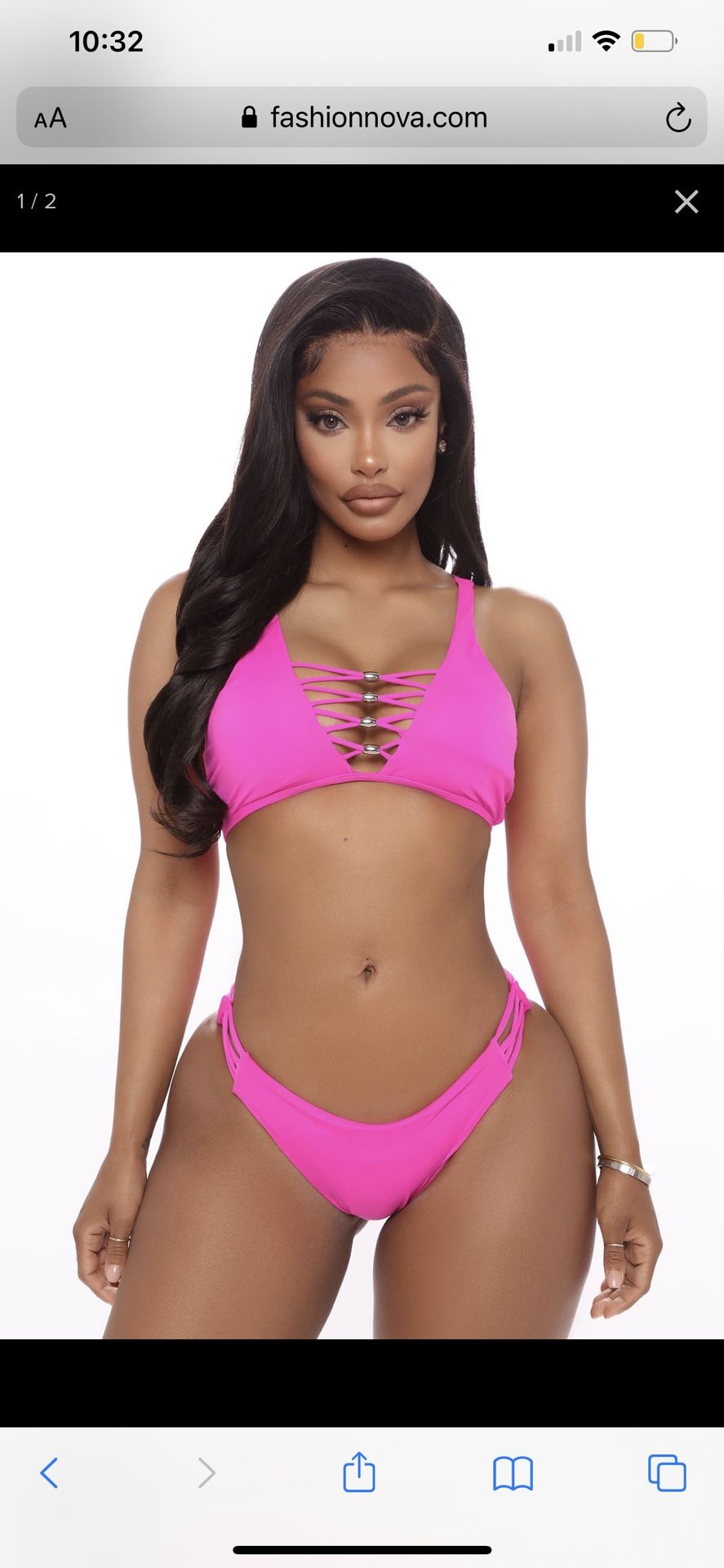 Fashion Nova Pink Bikini Size Small