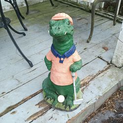 Alligator Golfer Florida Gators Stone Statue
