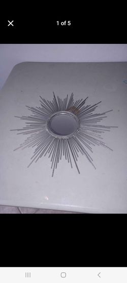 Pier 1 Imports Petite Silver Burst Sunburst Wall Mirror