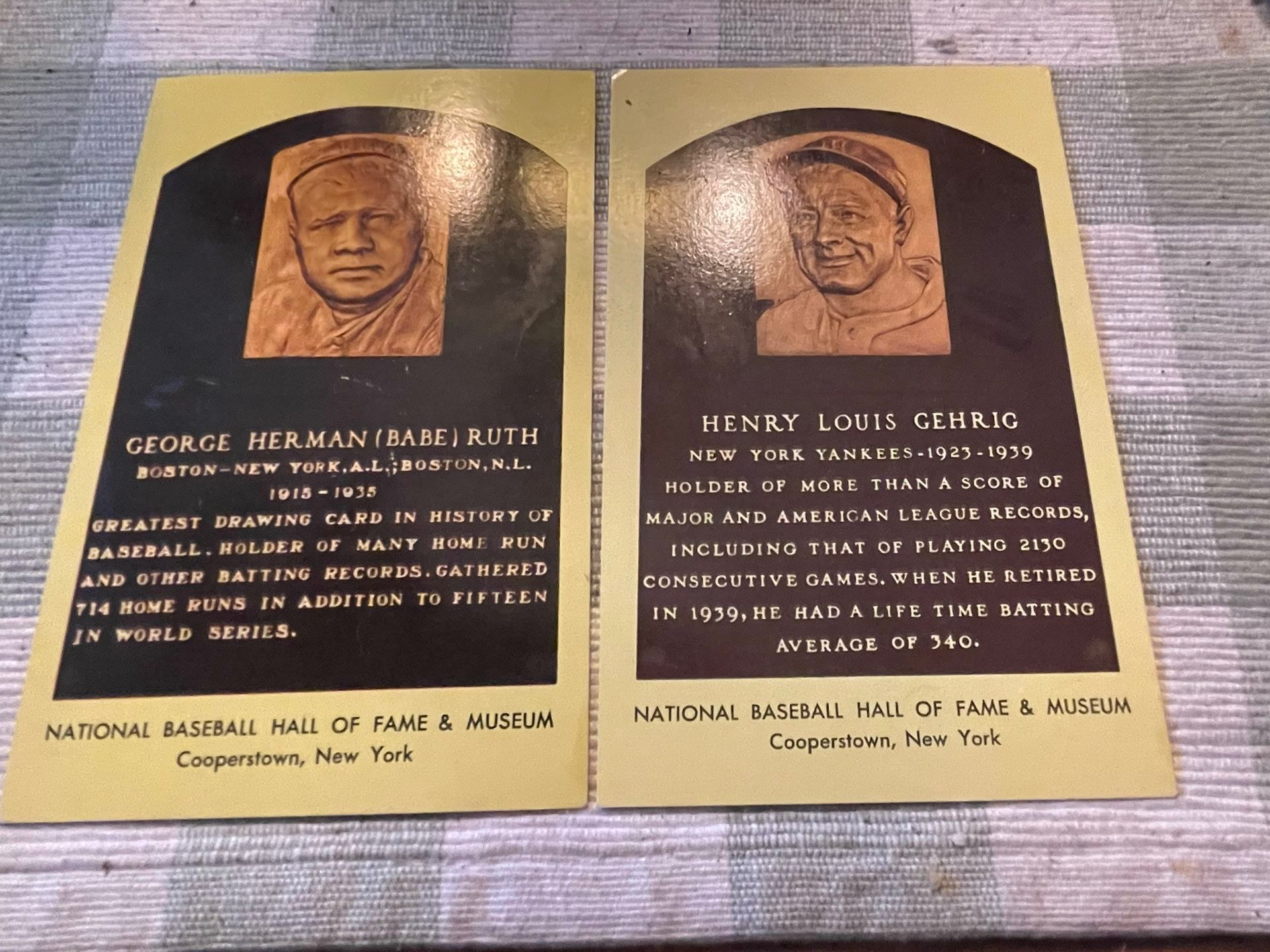 Baseball Hall Of Fame Postcards Of HOF’ers