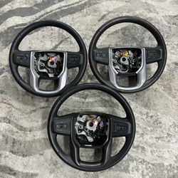2019-2022 GMC Sierra Black Leather steering Wheel