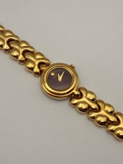 Seiko Women’s 4N00-0958 Vintage Gold-Tone Sculptural Bracelet Quartz Watch Purple Dial New Old Stock