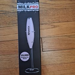 Power Lix Milk Pro Frother , Handheld, Battery Operated.  Great Foamer For Coffee,  Latte, Cappuccino  Light Pink In Color,  Stainless Steal Stand Inc