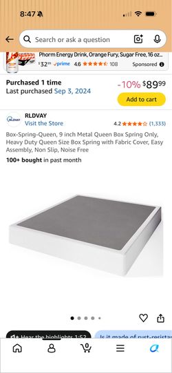 9inch queen size box spring