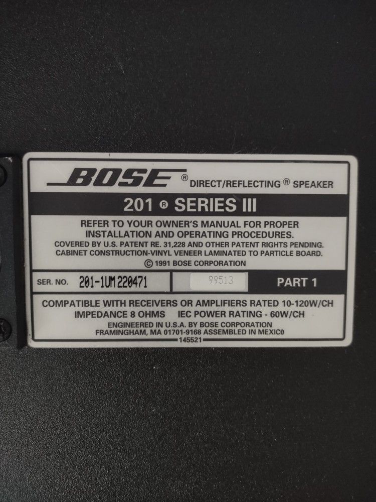 Bose 201 Direct Reflecting Speakers