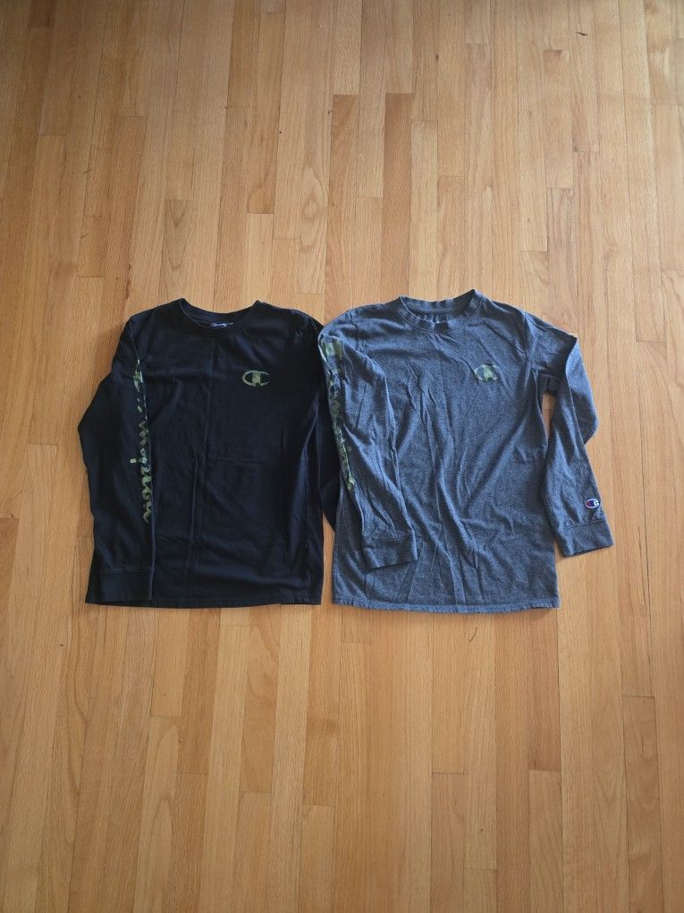 2 Champion Long Sleeve Shirts Boys Size Youth XL