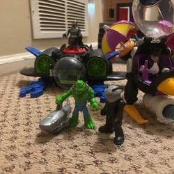 Fisher-Price Imaginext DC Super Friends Batman Penguin Killer Croc Figures Vehicles Lot