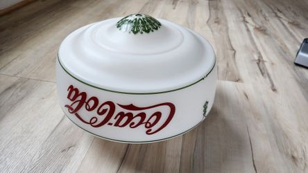 Vintage 1930s CocaCola Milk Glass Pendant Lamp, Original, Rare