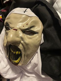 Nun Costume Woman Scary Halloween Evil the Nun Outfit for Women Men Unisex Large