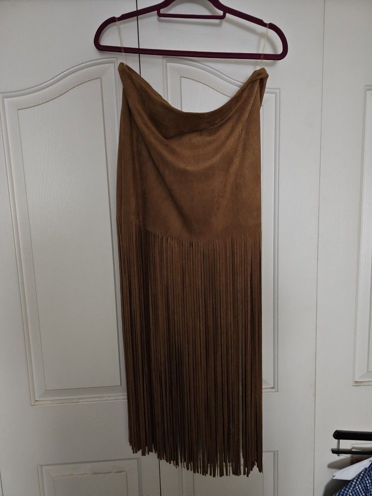 XL buck Fringed Swayed Skirt