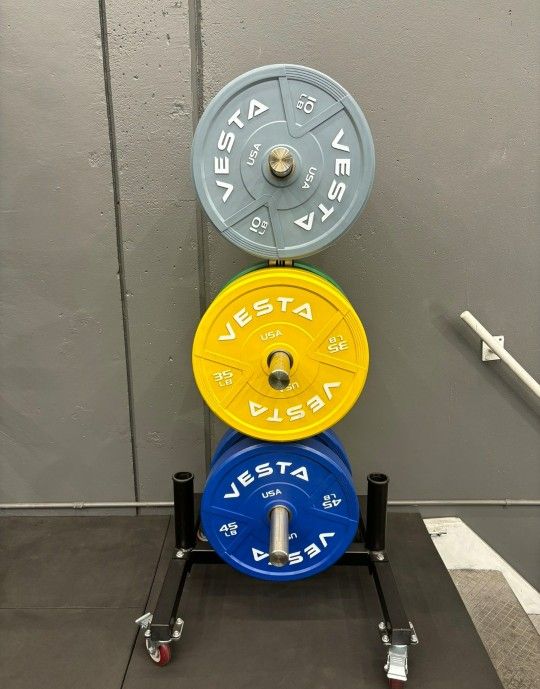 NEW Bumper Plates, Rubber Olympic Weights, Home Gym Weight Set, Folding Squat Rack, Adjustable FID Bench Press, Stall Mats, Rubber Flooring