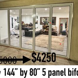 New 144 By 80 Bifold Sliding Door 5 Panel 