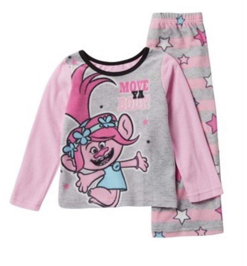 AME Trolls Poppy Move Ya Body Fleece Pajama Set (Size 6) NWT