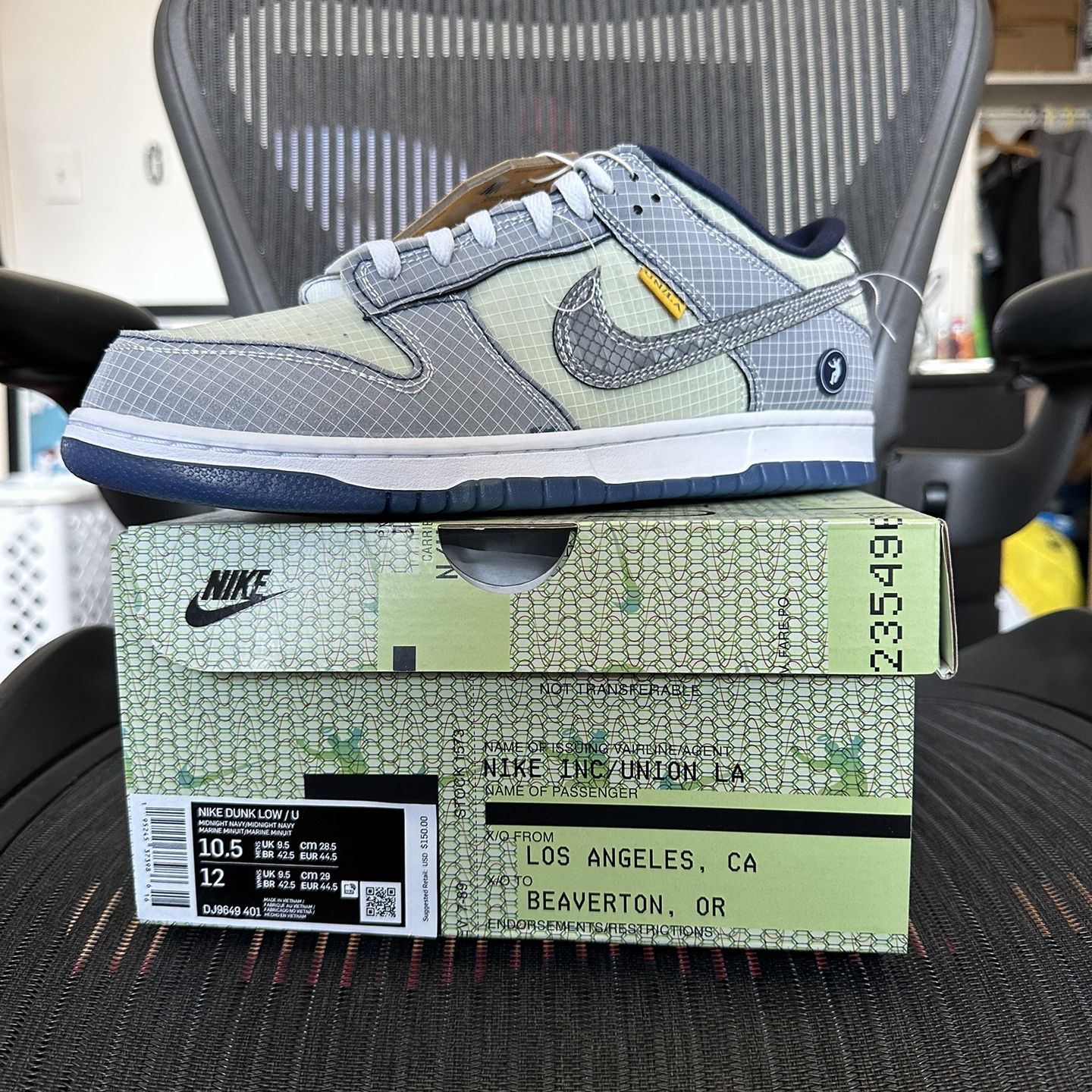 Nike Dunk Low Union Passport Pack Pistachio 10.5 for Sale in