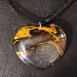 Heart Of Fire Volcanic Quartz Heart Pendant