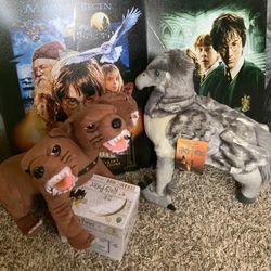 Harry Potter Plushies - Buckbeak the Hippogriff & Fluffy Three Headed Dog