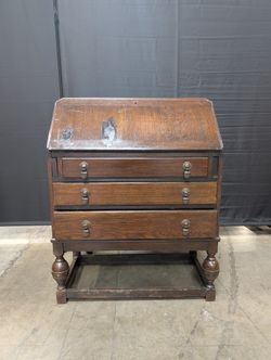 Traditional Style Hardwood Drop-Front Desk