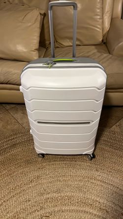 Samsonite hard shell white & grey rolling luggage