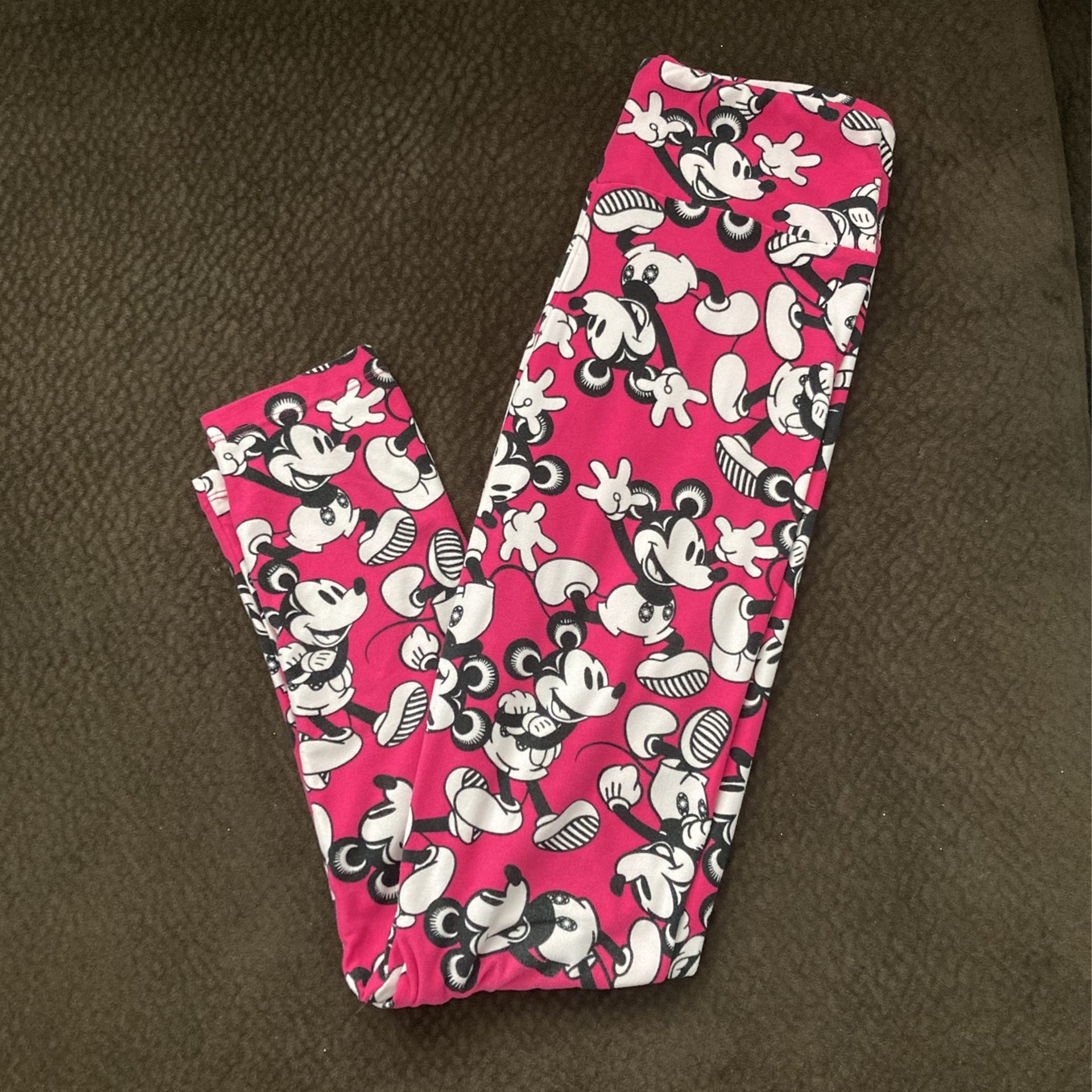 Disney Mickey Mouse Pink Leggings Lularoe