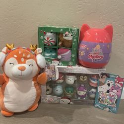 Squishmallows Plush Ornaments Stickers Bundle