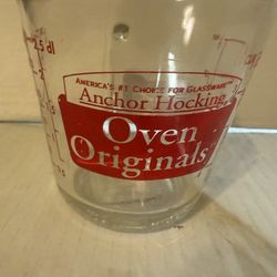Anchor Hocking Oven Originals 1 Cup Glass Measuring Cup Made In USA