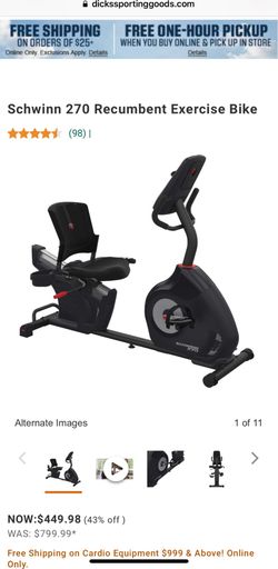 Schwinn 270 Recumbent exercise bike  FREE