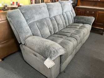 Gray Fabric power Reclining Sofa，$550