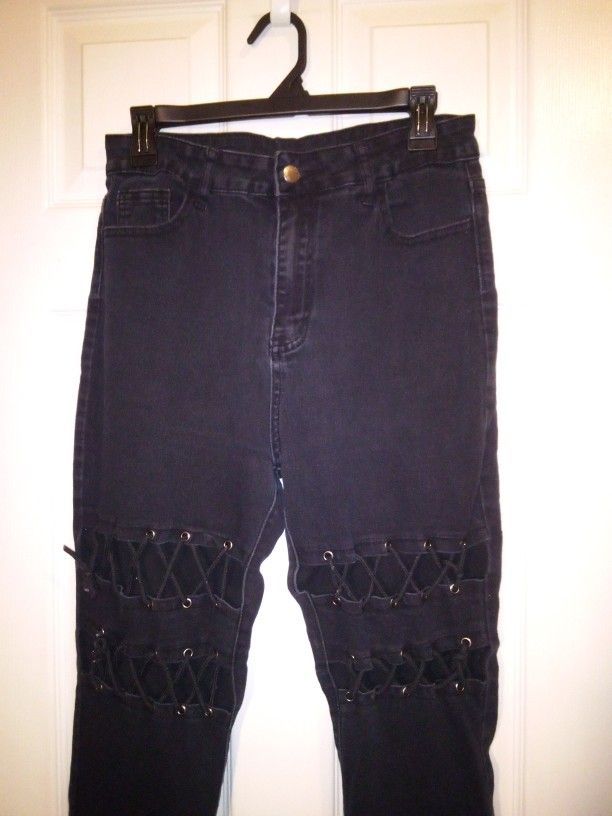 SheIn Distressed Black Jeans Size Large