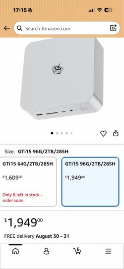 Beelink GTi15 Mini PC, Intel Ultra 9 285H 16C/16T,96G DDR5 2TB SSD Mini Computer, Triple Display HDMI&DP/USB-C/WiFi7/BT5.4/NPU/4K 144Hz/Support AI/W-1