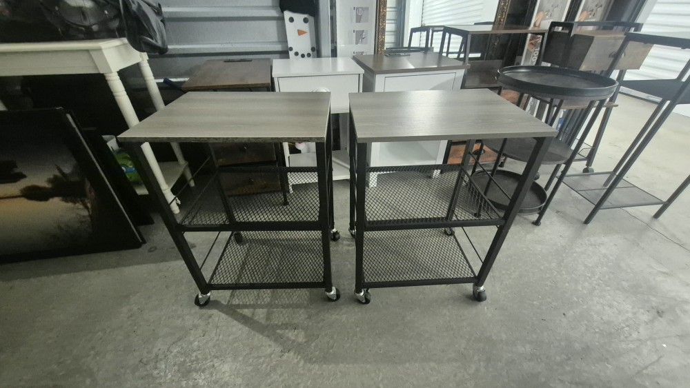 Matching Set Rolling Tables Gray 
