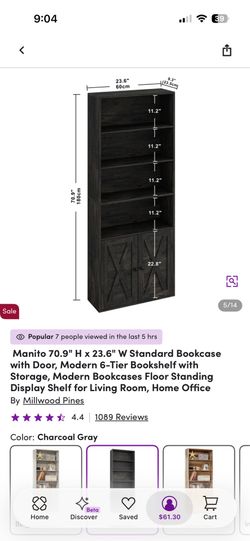 Wooden bookshelf