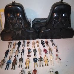 Star Wars Action Figures Original Collection Of 35 Total Two Cases